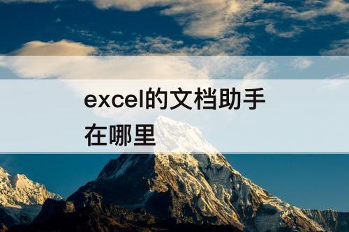 excel的文档助手在哪里