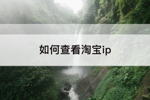 如何查看淘宝ip
