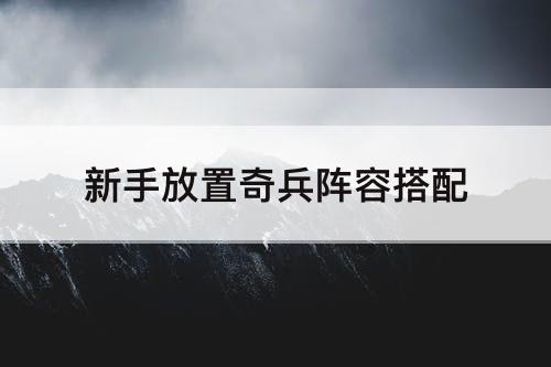 新手放置奇兵阵容搭配