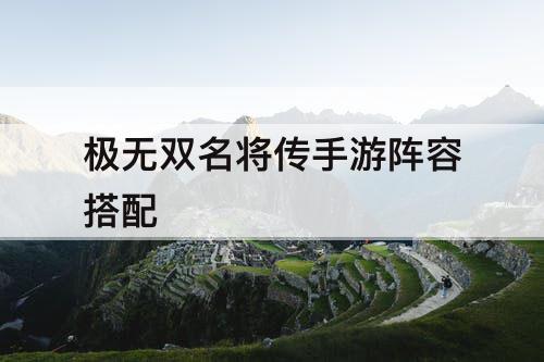 极无双名将传手游阵容搭配