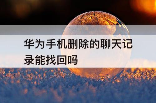 华为手机删除的聊天记录能找回吗