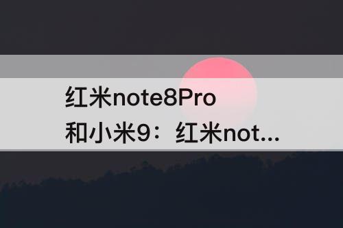 红米note8Pro和小米9：红米note8pro和小米9se拍照