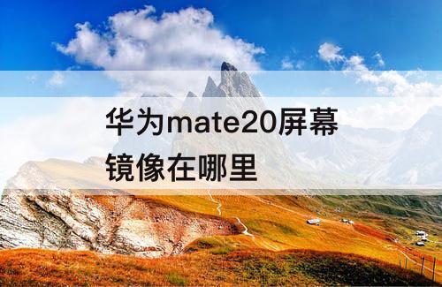 华为mate20屏幕镜像在哪里